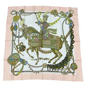 HERMES Authentic Pink Silk Scarf